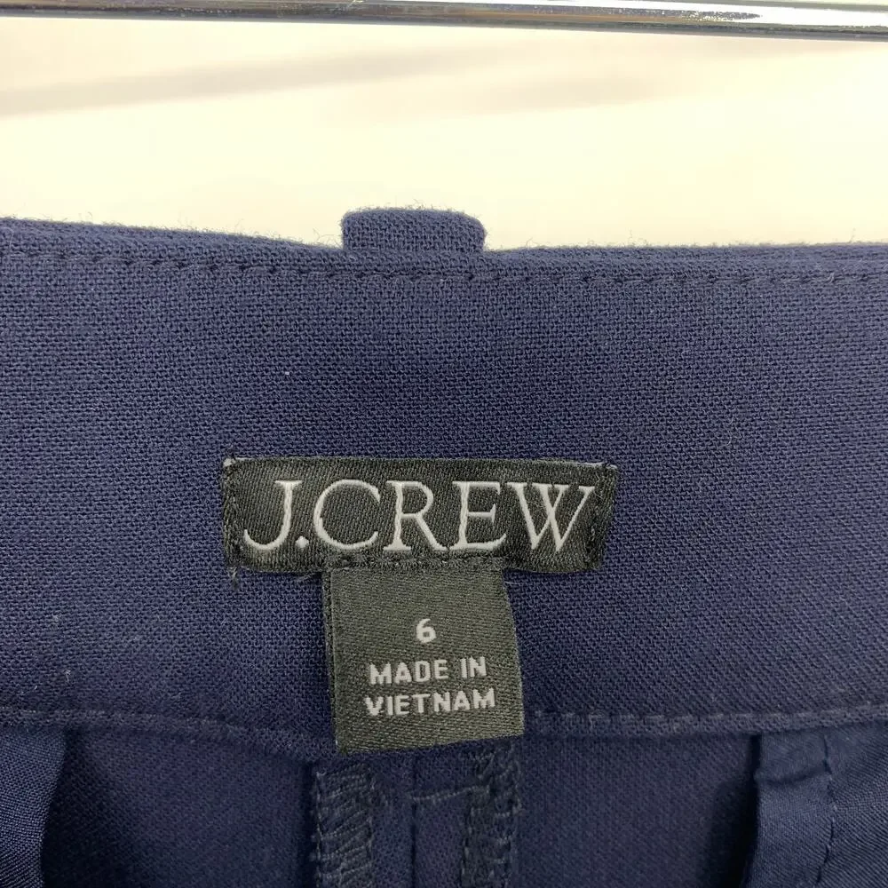 J.Crew Seamed Front Trouser Dress Pants Womens Size 6 Navy Blue